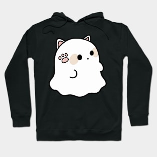 Meow - The ghost with a cat paw pin Hoodie